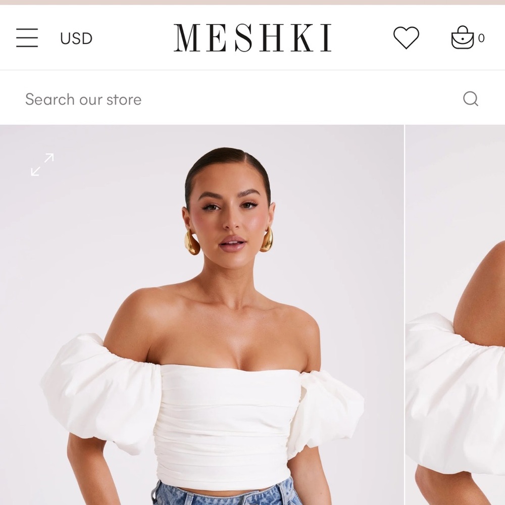 MESHKI off shoulder top